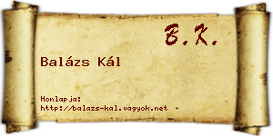 Balázs Kál névjegykártya